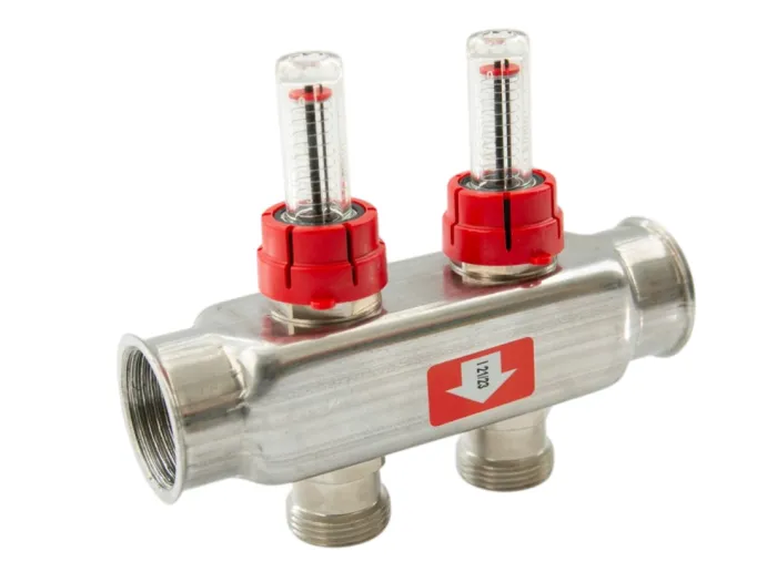 Колектор SS 1"x3/4"x2 з витратомірами
