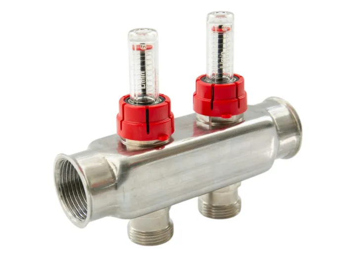 Колектор SS 1"x3/4"x2 з витратомірами
