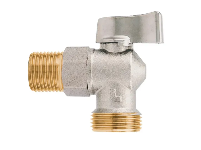 Кран кул. д/пральної ММ 1/2"х3/4" кут. нік.